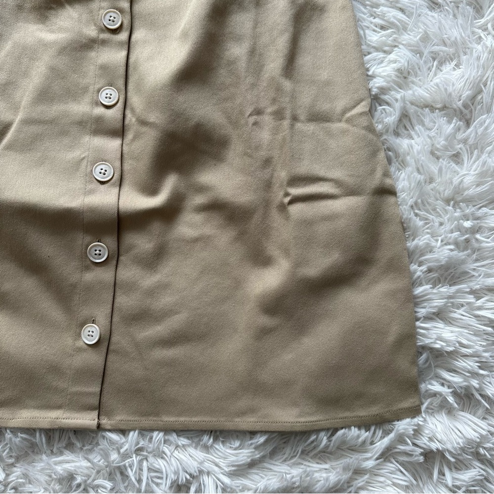 Jcrew Mini Shirtdress In Tailored Twill Coastal Khaki New With Tags Size 10 - Picture 9 of 12